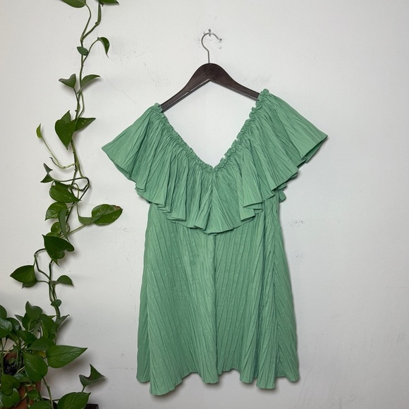 Zara Mint Green Ruffle Mini Party Dress - XS - Picture 8 of 9